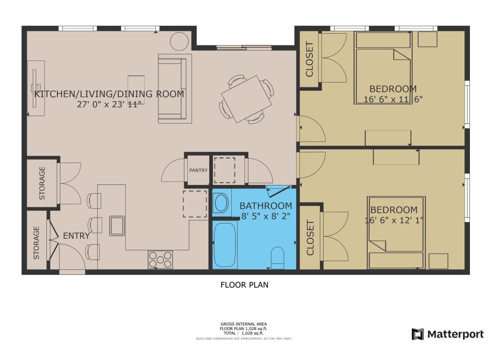 TWO Bedroom - 1107 SQ. FT.
