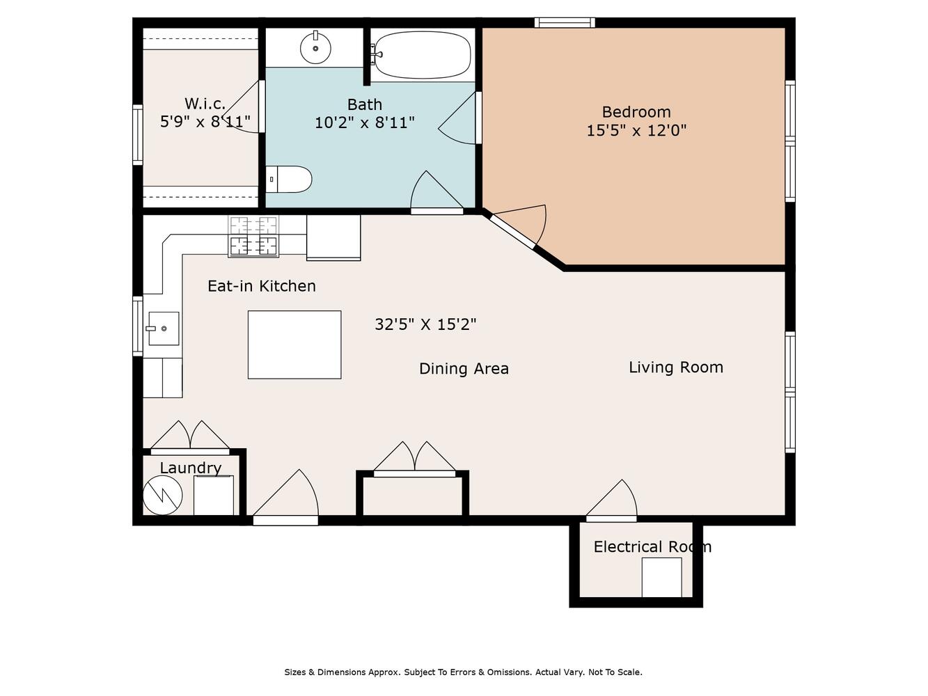 ONE Bedroom - 873-880 SQ. FT.